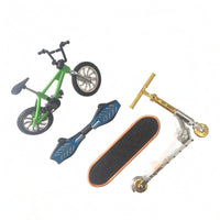 4 Pieces Assembled Look Finger Board Set Detailed Finger Skateboard Textured Mini Scooter Toy Multi-Piece