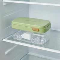 Ice Maker with Storage Box and Easy Release Ice Tray for Home Bar, Press-Down Lid Ice Box with Ladle, Food Grade Material Summer Essentials