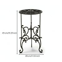 Wrought Iron Plant Stand Decorative Metal Flower Pot Holder Vintage for Balcony