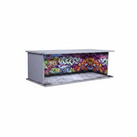 Graffiti Parking Garage Display Gift Design 1:64 Parking Lot Model Acrylic Cover Lighted Car Storage Box for Collection