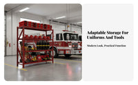 Powder-Coated Finish Firefighting Equipment Rack Sturdy Construction Heavy-Duty Storage Shelf High Load Capacity Adjustable Unrestricted Standing Shelf Unit Modular Design for Warehouse Workers, DIY Enthusiasts, Fire Station, Workshop, Stockroom, Basement