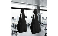 2 Pieces Heavy Duty Bodyweight Hanging Straps with Padded Arm Supports Comfortable Hanging Ab Straps with Metal Carabiner Sturdy Fitness Equipment Tear-Resistant for Home Gym