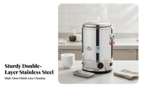Multi-Purpose Stainless Steel Electric Steamer Pot Anti-Scald Commercial Soup Warmer Long-Lasting Electric Soup Kettle Easy to Clean for Caterers, Restaurant Employees, Event Planners, Dining Hall, Hotel, Cafeteria, Catering Events