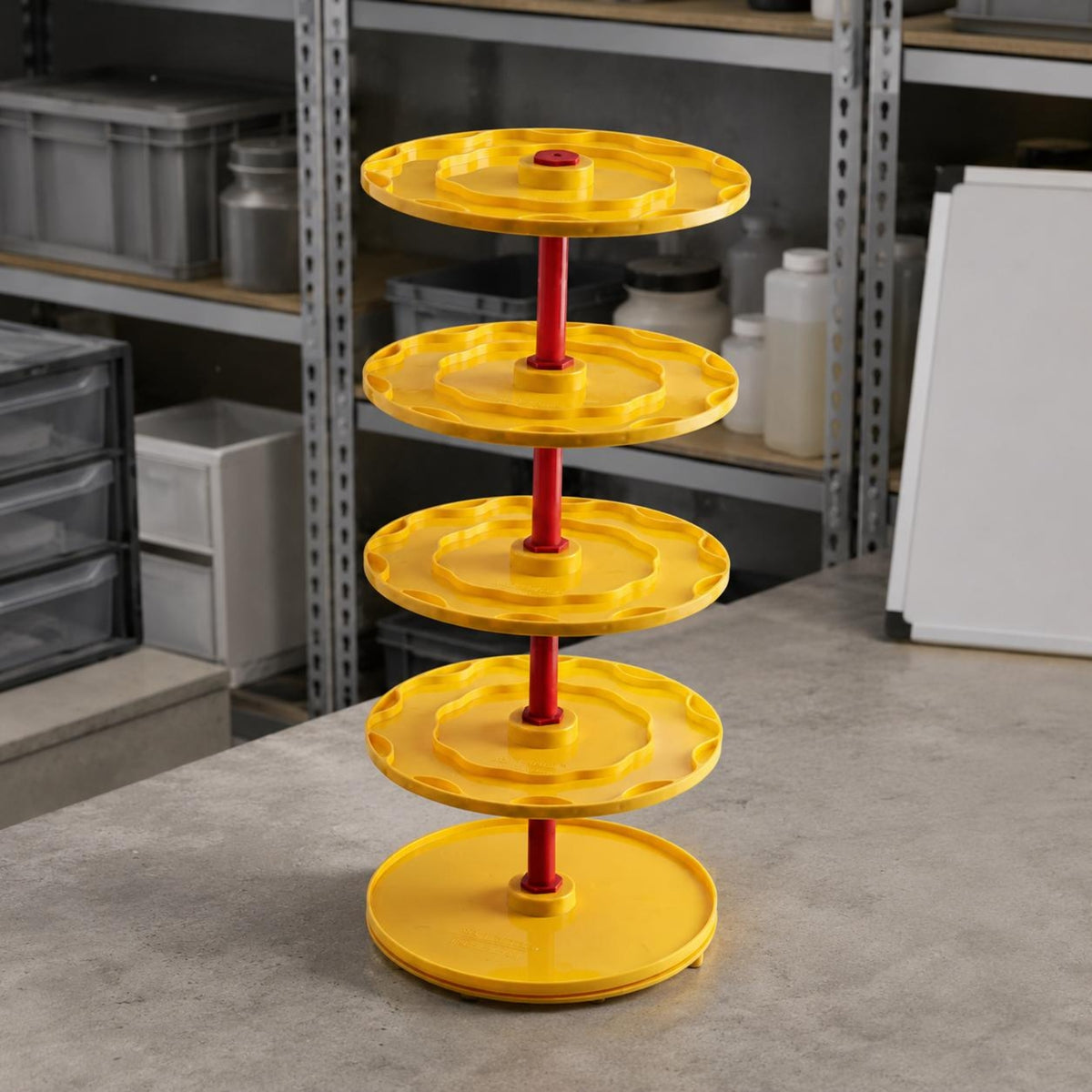 Plastic and Metal Carousel Paint Holder Adjustable Rotating Paint Rack Circular Tray Modeling Supplies for Model Making