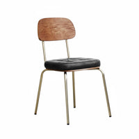 Nordic Design Upholstered Metal Frame Chair Retro Look Upholstered Armchair with Metal Legs Minimalist design Household Furniture Soft Padded Seat for Interior Designers, Homeowners, Office Workers, Dining Room, Bedroom, perusing Corner, Reception Area