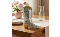 Reflective Tiles Disco Style Boot Ornament Sparkling Disco Boot Ornament Glossy Finish