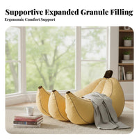 Cute Shape Banana-Shaped Lounger Single Person Bean Bag Chair Novelty Design Floor Sofa Comfortable for College Students, Teens, Adults, Bedroom, Living Room, perusing corner, Lounge Area