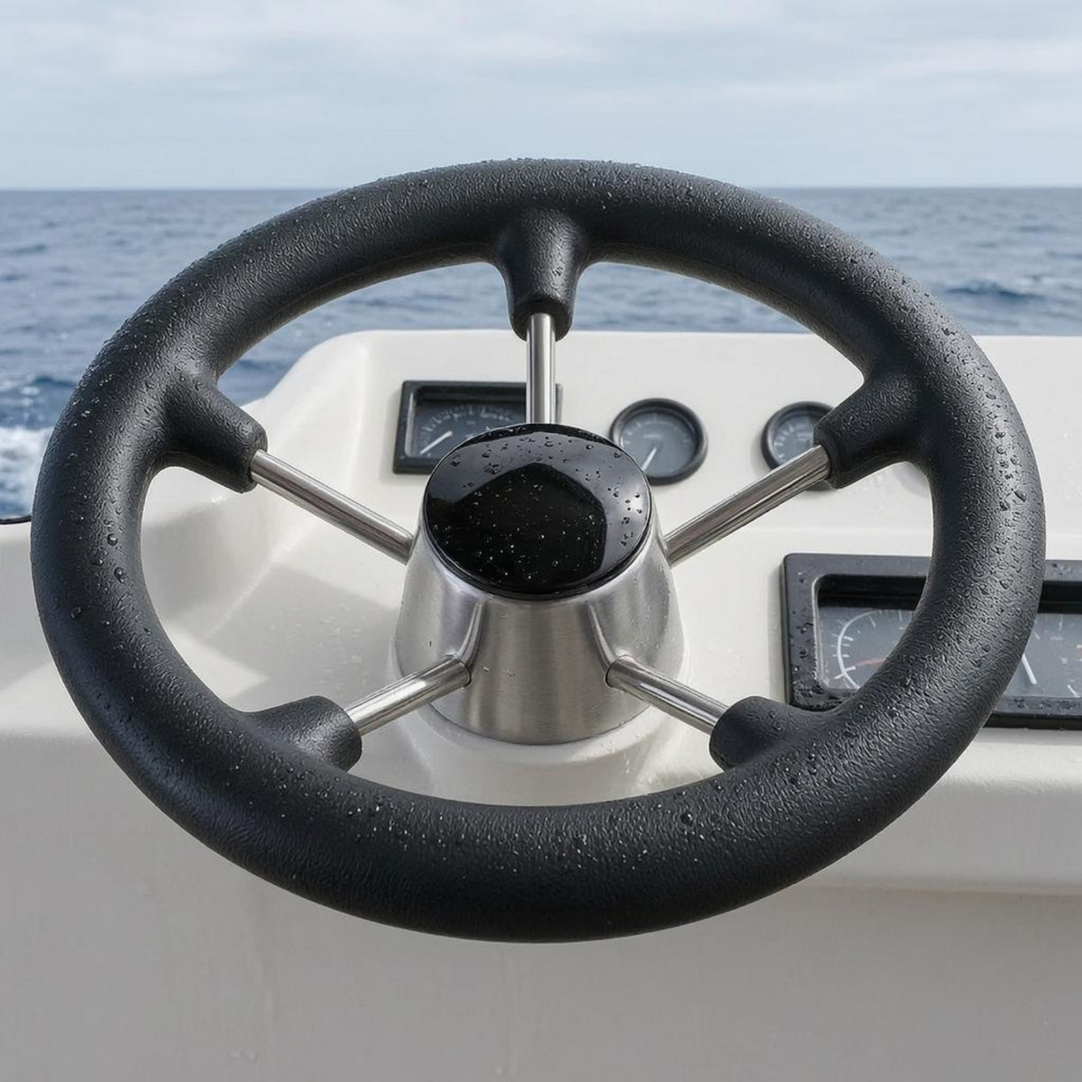 11 Inch Boat Wheel Polished Finish Marine Steering Wheel