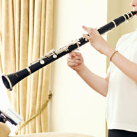Nickel Plated Keys 17 Key Clarinet Beginner Friendly B Flat Clarinet Hard Protective Case Woodwind Instrument Easy to Use for Beginners, Adults, Performance, Practice