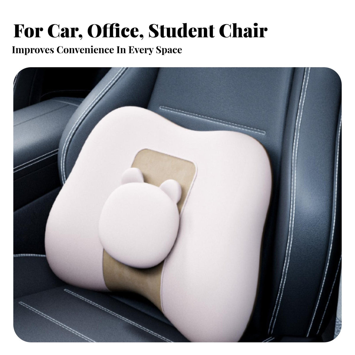 2 Pieces Car Headrest and Support Set Breathable Textile Car Headrest and Back Pillow Set Skin-Friendly Vehicle Neck Support Pillow for Driving
