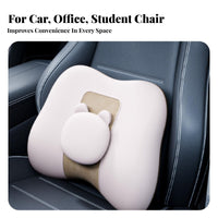 2 Pieces Car Headrest and Support Set Breathable Textile Car Headrest and Back Pillow Set Skin-Friendly Vehicle Neck Support Pillow for Driving