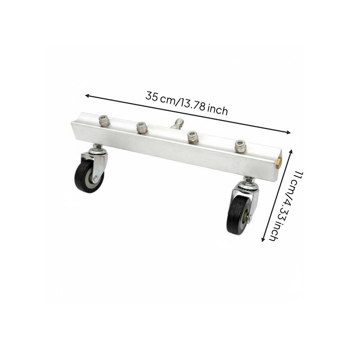 2 Wheel Design Underbody Car Wash Cleaner Stainless Steel & Aluminum Alloy Wheeled Underbody Washer Quick Connect for Garage Floor, Driveway