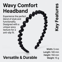 Wave Pattern Headband for Face Washing and Makeup, Non-Slip Lightweight Facial Cleansing Unisex Accessory