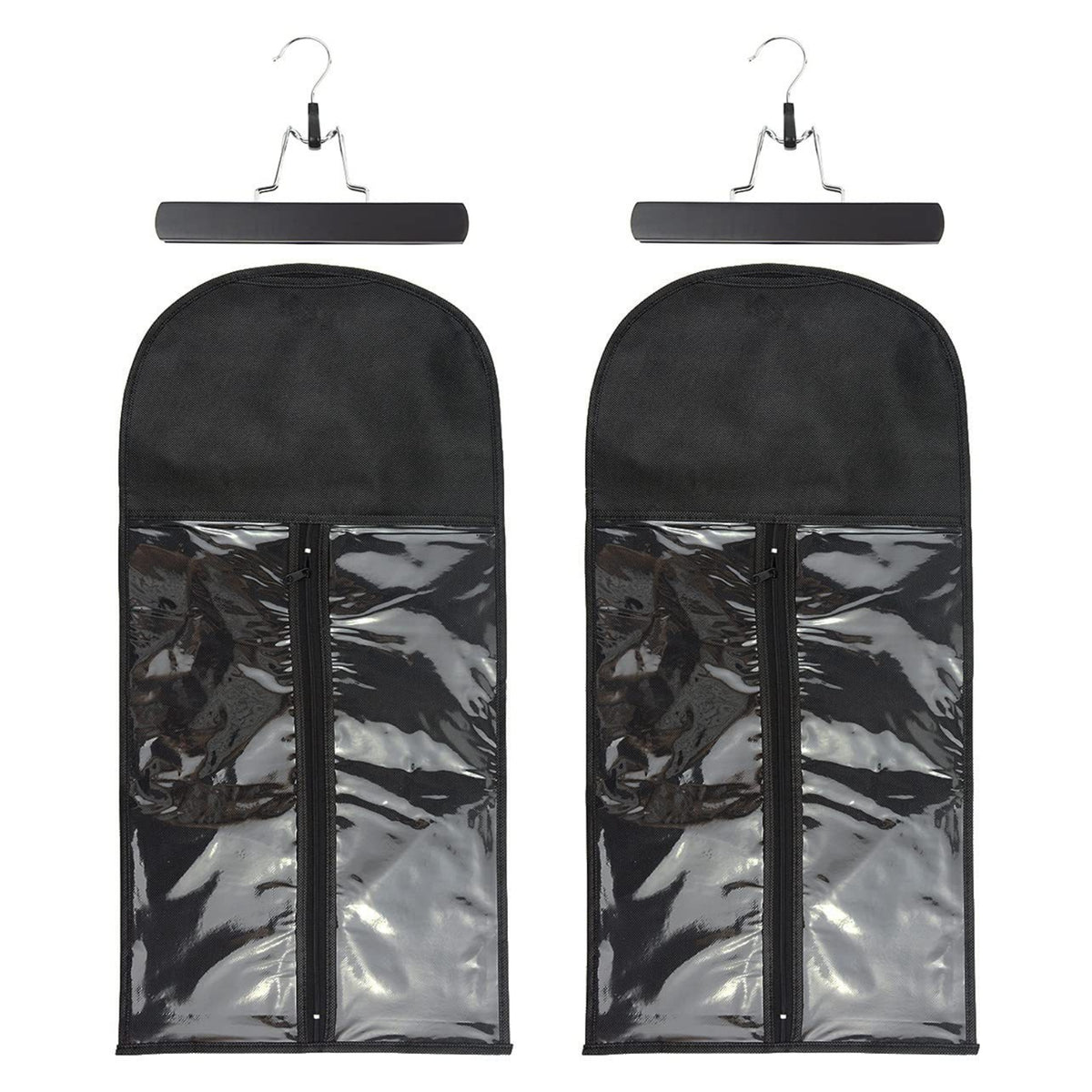 2 Pieces Garment Dust Cover Lightweight Hanging Clothes Cover with Clear Window Transparent Storage Bags