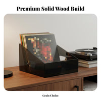 Vinyl Album Storage Box Large Capacity Wooden LP Album Box Vintage Design