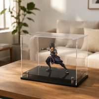 Acrylic Display Case, Clear Display Box with Black Base, 40x20cm Dustproof for Model Car, Collectible & Memorabilia