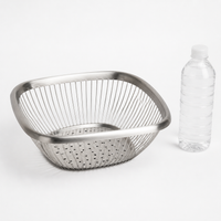 Fruit Bowl, 304 Stainless Steel Wire Basket, Square Brushed Steel Fruit Bowl for Kitchen Counter, Minimalist Design