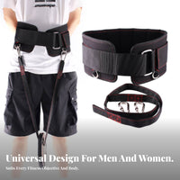 Adjustable Squat Deadlift Belt Side Rings Padded Weight Belt Black Fitness Gear Slip Resistant for Workouts