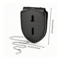 Armorial Identification Holder Leather ID Identification Holder with Lanyard Double-Sided Case for Officers