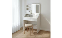 Makeup Table with Storage Shelves Modern Minimalist Style Small Dressing Table Set for Women