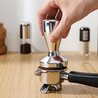Stainless Steel Coffee Tamper with Flat Base Professional Espresso Tamper Weighted Press Polished for Baristas, Cafes