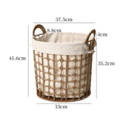 Rope Basket with Liner Handwoven Rope Basket Sturdy Woven Storage Bin with Handles for Bedroom