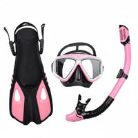 Anti-Choke Full Dry Snorkel Set Adjustable Fins Diving Mask Snorkel Fin Set Crystal Clear View Water Sports Gear Long-Lasting for Swimming