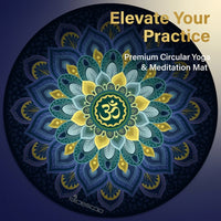 Round Exercise Mat, Rubber Suede, Flower, 600x600x3mm, High Density Pilates Mat for Home