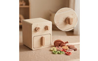 Educational Toy Air Fryer Long-Lasting Pretend Air Fryer Imaginative Wooden Play Food Set Minimalist for Children, Toddlers, Playroom, Nursery