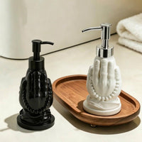 Sculptural Buddha's Hand Soap Dispenser Decorative Hand-Shaped Pump Bottle Silver Pump Dispenser