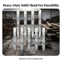 10 Pieces Concrete Form Stake Anti-Rust Coating V-Head Concrete Stake Flat Metal Form Pin Pre-Drilled Holes Formwork Accessory