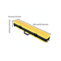 Shockproof Aluminum Frame Pool Cue Case Double Latches 1/2 Split Cue Carrying Case Detachable Shoulder Strap Combination Lock for Tournaments