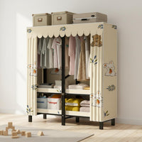 Easy Assembly Textile Storage Wardrobe Heavy Duty Foldable Wardrobe Dustproof Portable Clothes Closet Large Capacity for Renters