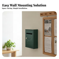 Compact Wall-Mounted Mailbox Rectangular Metal Mailbox Easy to Install Home Storage for Outdoor