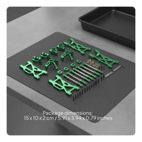 CNC Machined 1/10 Scale RC Upgrade Kit Long-Lasting 1/10 Scale RC Car Parts Anodized Finish Metal Chassis Upgrade Set Easy Installation for Racing