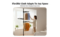 Drilldrill-less Installation Floor-to-Ceiling Tension Pole Rack No Tools Required Tension Pole Clothes Tree Space-Saving Garment Stand Adjustable Height for Renters, Apartment Dwellers, Students, Balcony, Bedroom, Laundry Room