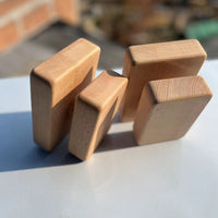Beech Wood Exercise Blocks Sanded Finish Wooden Fitness Blocks Thick Workout Gear for Push-Ups