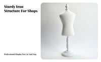 Stable Base Pet Mannequin Torso Lightweight Dog Clothes Display Form Easy to Assemble Cat Apparel Mannequin Elegant Design for Online Sellers, Boutique Owners, Crafters, Product Photography, Retail Shop S, Craft Fairs, Clothing Shop