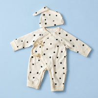 Side Tie Infant Jumpsuit Convenient Closures Long Sleeve Newborn Outfit