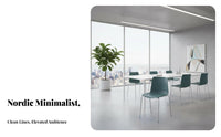Nordic design aesthetic Stackable Molded Plastic Seat Space-Saving Armless Shell Chair Modern Design Seating Furniture Lightweight for Restaurant Owners, Apartment Dwellers, Conference Room, Reception Area, Kitchen, Events