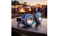 Steampunk Goggles Pointed Goggles with Spikes Mirrored Eyewear for Cosplayers, Entertainers