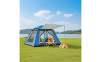Waterproof Instant Camping Tent Mosquito Netting Automatic Quick-Setup Tent Sun Protection Portable Outdoor Shelter Spacious Interior for Families, Kids, Picnic, Beach