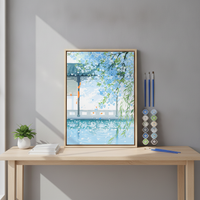 DIY Digital Oil Painting Kit Cartoon Anime Landscape Decor 40x50cm