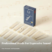 10 Pieces Stable Sound Alto Saxophone Mouthpiece Blade Naturally Air-Dried Eb Alto Sax Mouthpiece Blade Long-Lasting Woodwind Instrument Part Easy to Play for Beginners, Students, Musicians, Band Practice, Live Performance, Recording Studio