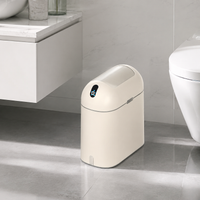 Trash Bin with Lid, Sensor-Type Trash Bin, Battery-Powered, 9.1L, Auto Open/Close, Square Dust Box, Suitable for Living Room, Bedroom, Office, Hotel