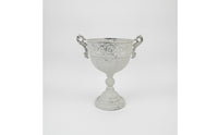 Flower Urn Distressed Metal Urn with Handles Shabby Chic Rustic for Decorators, Garden, Patio