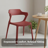 Space-Saving Stackable Armchair Long-Lasting Construction Dining Chair Heavy-Duty Seating Furniture Single-Piece Molding for Event Planners, Business Owners, Restaurant, Reception Area, Kitchen, Waiting Room