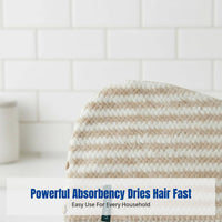 Microfiber Hair Drying Cap, Quick Absorbent Towel, Thick, Soft, For Long Hair, Random Stripe