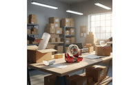 Fast Cutting Red Tape Heavy Duty Packing Tape Ergonomic Grip Low Waste for Warehouse, Moving