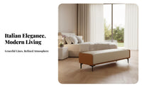 Light Luxury End-of-Bed Bench Italian Inspired Long Stool Minimalist Design Accent Seating adaptable Use for Boutique Owners, Interior Designers, Apartment Dwellers, Clothing shop, Living Room, Walk-in Closet, Entryway